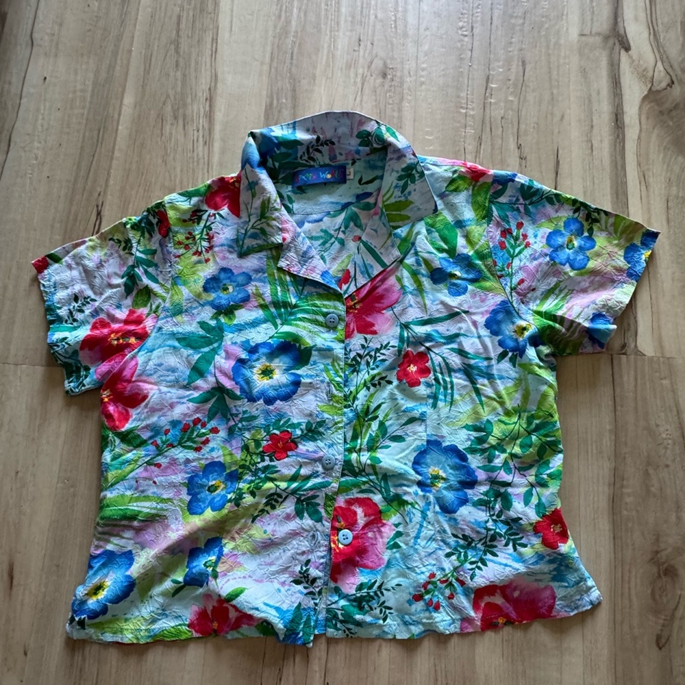 Vintage Jams World Colorful Floral Shirt